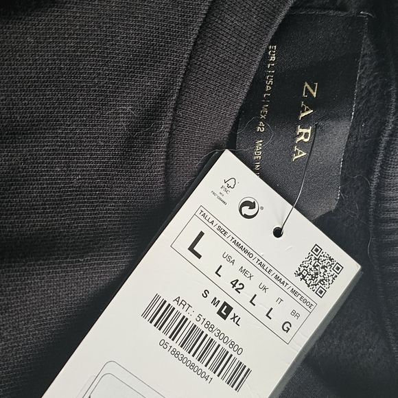 ZARA *NWT* BLACK Sweater Size L - Picture 2 of 4